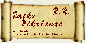 Ratko Mikolinac vizit kartica